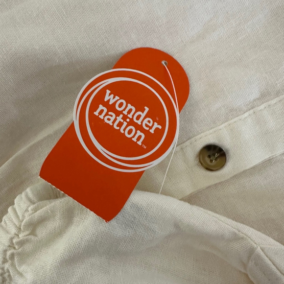 New NWT Girls Wonder Nation Cream & Pink Short Set XL (14-16) 2 piece set - Picture 6 of 14